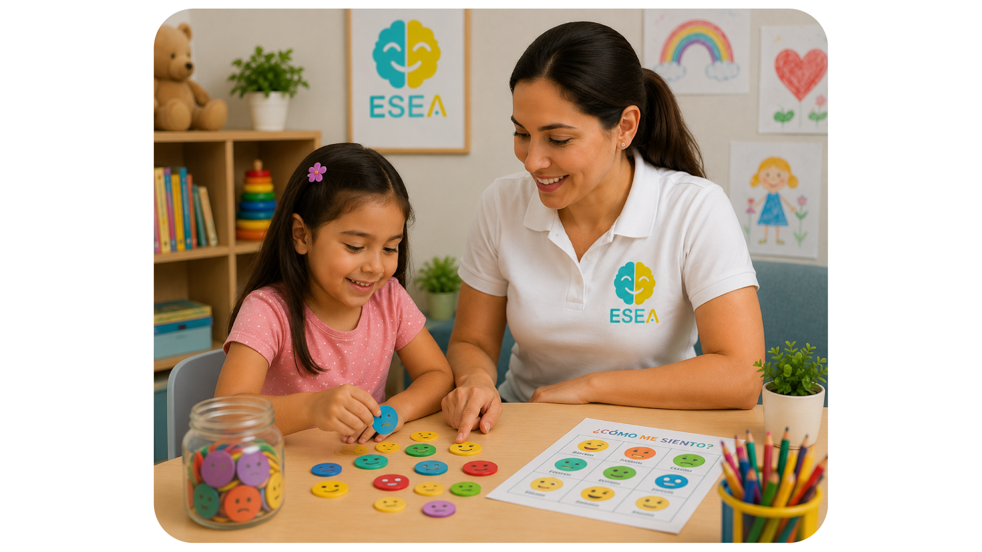 Niña jugando con emociones